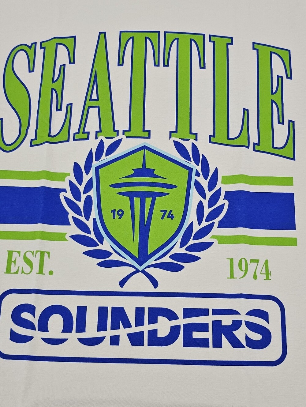 MLS Seattle Sounders Women's Parchment Fashion T-Shirt Small New - Picture 5 of 8